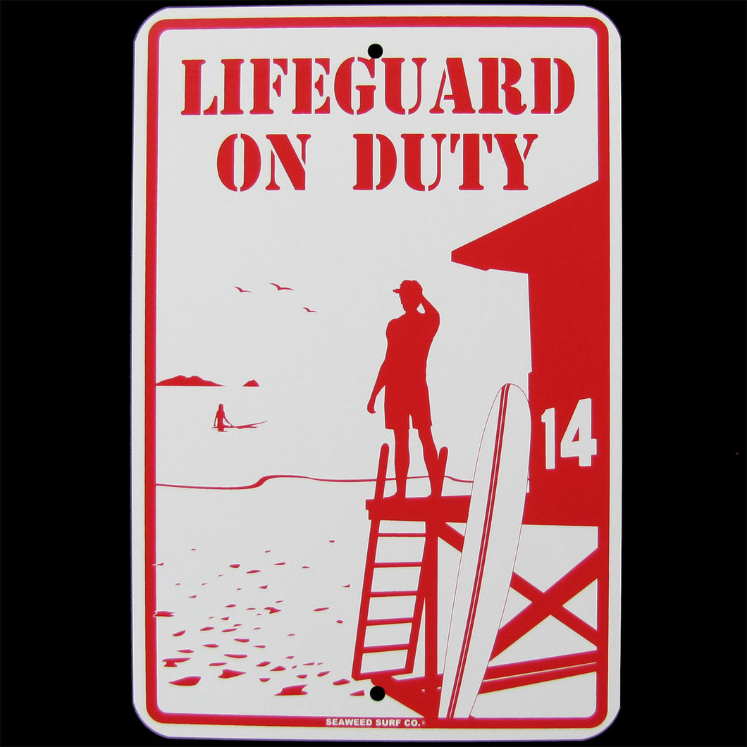 Warning Lifeguard on Duty Wall Sign