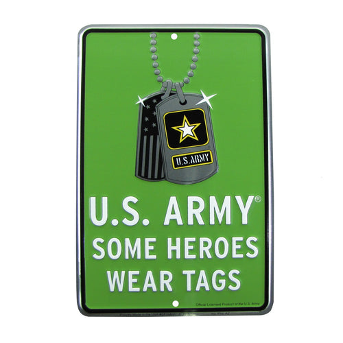 Some Heroes Wear Dog Tags Embossed Tin Sign