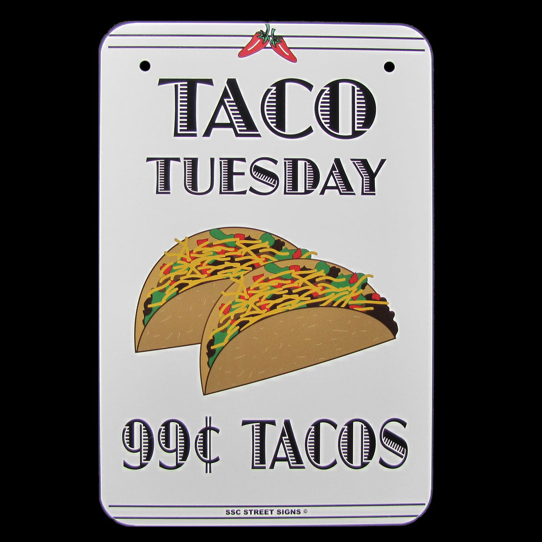 Aluminum Taco Tuesday Restaurant Kitchen Sign
