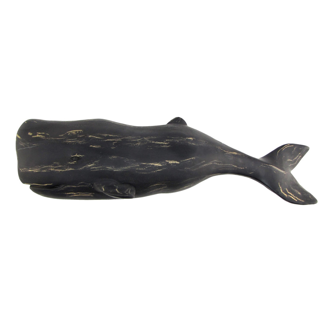 Large 3D Wood Sperm Whale Nautical Beach House Wall Art