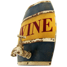 Wood Wine Barrel Keg w/ Steel Hoop & Water Tap Sign