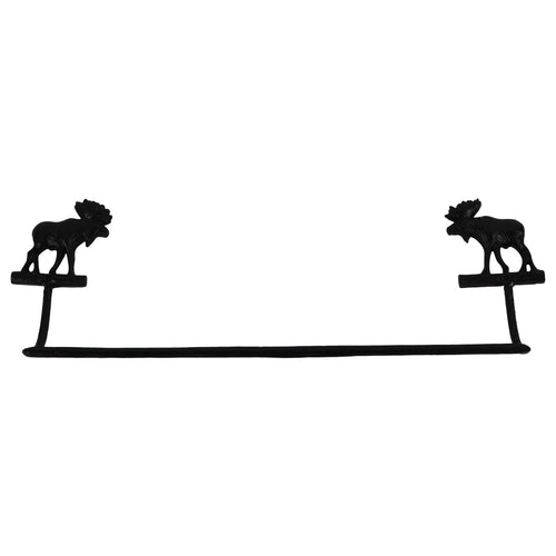 Metal Wall Mount Bull Moose Rustic Bath Decor Towel Bar Holder