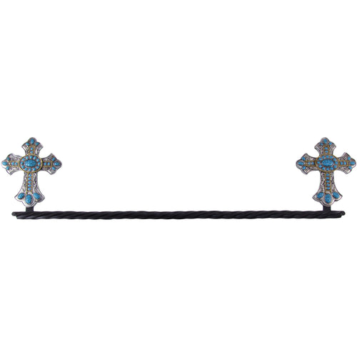 Turquoise Cross Wall Mount Towel Rack Hanger