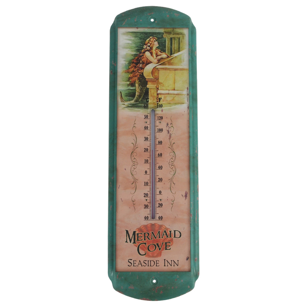 Ceramic Mermaid Thermometer Vintage Decor Pool Wall Hanging Florida Southern
