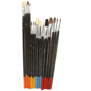 15 Set Artist, Painting, Craft, Hobby Natural Hair Brushes