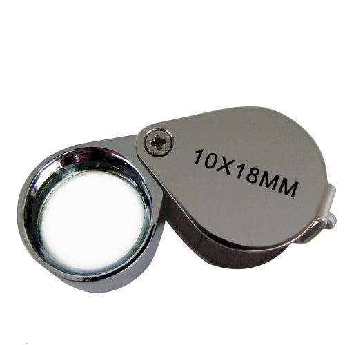 Pocket Folding Jewelers Hand Loupe 10x18mm Jewelry Magnifier