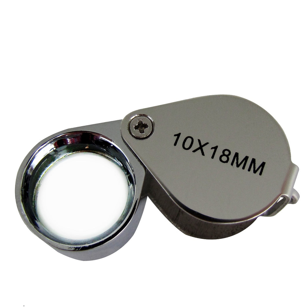 Pocket Folding Jewelers Hand Loupe 10x18mm Jewelry Magnifier