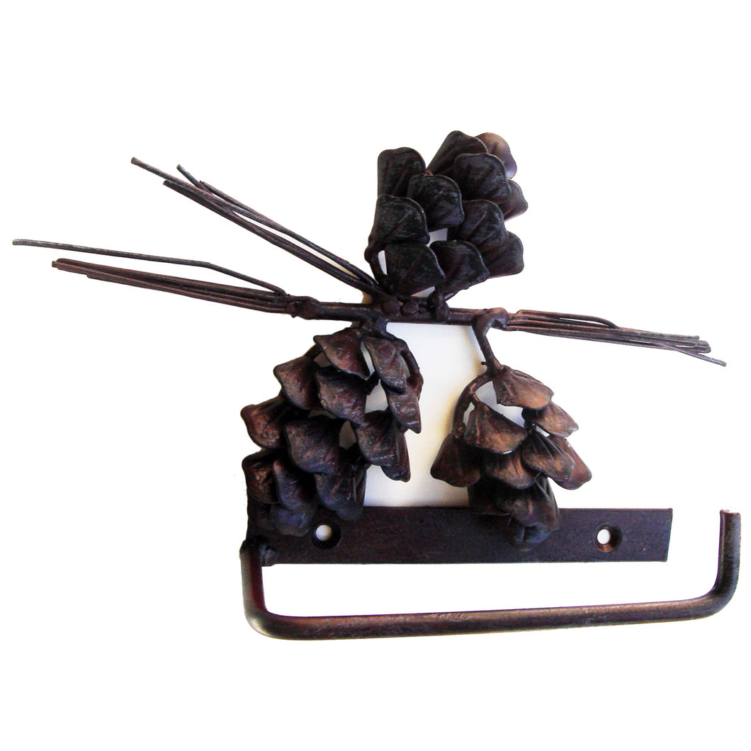 Rustic Pinecone Toilet Tissue Bathroom Hanger