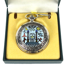Freemason Ornate Pocket Watch & Chain Mens Gift