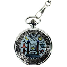 Freemason Ornate Pocket Watch & Chain Mens Gift