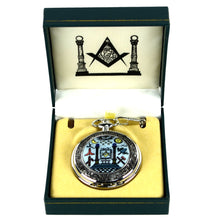Freemason Ornate Pocket Watch & Chain Mens Gift