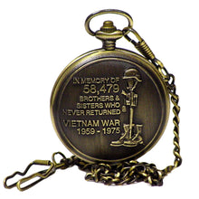 Mens Vietnam War Veteran Gift Pocket Watch and Chain
